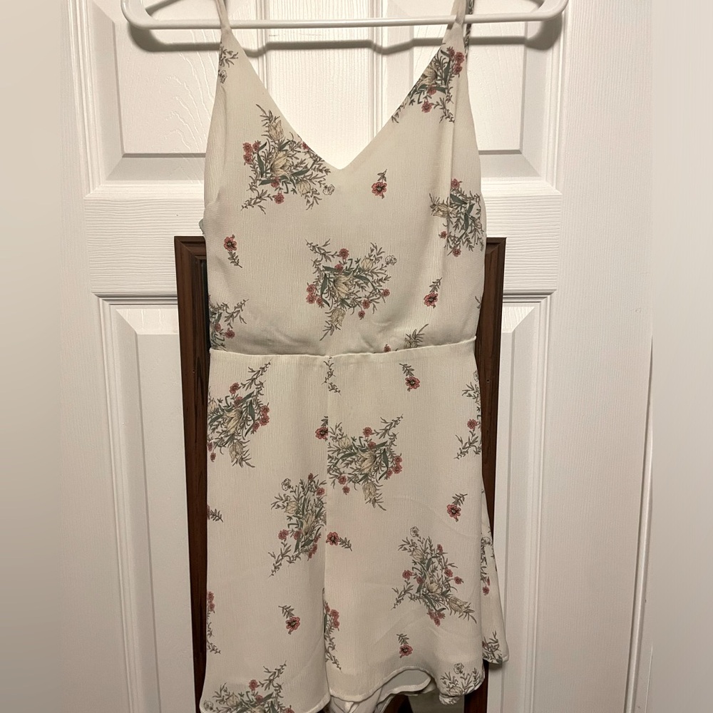 Blush Romper with Vintage Florals